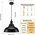 thumbnail image 2 of Industrial Black Pendant Barn Light Fixture with 39in Adjustable Cord Hanging Light Fixture Ceiling Light Fixture for Kitchen, Barn, Dining Room, Sink, 2 of 10