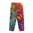 thumbnail image 3 of Lsque Butterfly Flower Cascade Print Women's Pajama Pants, Lounge Pant - Comfortable Home Wear,Elastic Waistband, Stylish Design-XX-Large, 3 of 9