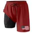 thumbnail image 4 of Bainana Mens Swim Trunks American Flag 2 In 1 Patriotic Swim Shorts 4Th Of July Quick Dry Comfortable Beach Travel Sport Shorts, 4 of 4