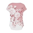 thumbnail image 5 of Pincandy Women's-Neck Fashion Casual Short-Sleeved Spring And Summer Tunic Tops V Neck Summer Shirts Floral Print Tops Dressy Blouse,Pink,S, 5 of 5