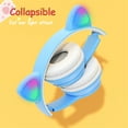 thumbnail image 5 of P47 Kids Headphones with Cat Ear RGB Led Light Up Foldable Over-Ear Headphones with AUX 3.5mm Wireless Headset, 5 of 8