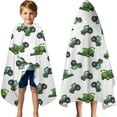 thumbnail image 3 of Cartoon Tractors Harvesters White Pattern Hooded Bath Towel，60"x35" for Ages 3 To 12 Kids, Quick Dry Lightweight Soft Microfiber Hood Beach Towel Cover Up for Kids, 3 of 7