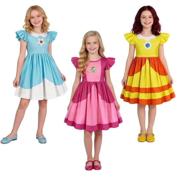 Guvpev G'irl's Princess Dress Video Game Series Halloween Cosplay Costume & Party Fancy Dress up Outfits