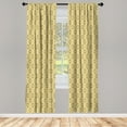 thumbnail image 3 of Ambesonne Damask Curtains, Victorian Vintage Royal, Pair of 28"x95", Pale Yellow and Amber, 3 of 5