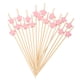 thumbnail image 1 of Uxcell 100 piezas de palillos de cóctel en forma de estrella de bambú para bebidas, alimentos y frutas, rosa, 1 of 6