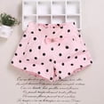 thumbnail image 6 of Girls Front Bow Pleated Printed Shorts Elastic Back Waist Multi Pattern Lightweight Loose Kids Summer Casual Shorts(Pink2,3-4 Years), 6 of 6