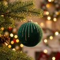 thumbnail image 5 of Eolstice Velvet Christmas Ball Ornaments, Flocked Balls with Glitter Embossed Details, Holiday Tree Hanging Festive Decor for Home, Party, Indoor, 5 of 5