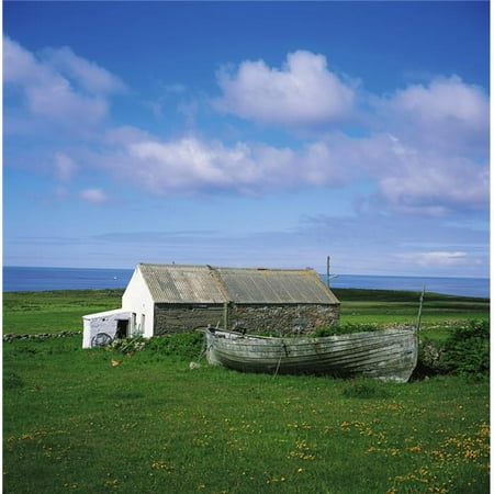 The Cottage Collection Posterazzi DPI1802042LARGE Tory Island Co Donegal Ireland Cottage & Boat Poster Print by The Irish Image Collection, 24 x 24 - Large ()