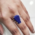 thumbnail image 4 of Coffin Lapis Lazuli Ring, Natural Afghani Lapis Ring, September Birthstone Ring, Womens Ring, Coffin Ring, 925 Sterling Silver, Christmas, Handmade, Statement Jewelry, Coffin Shape Gemstone Ring, 4 of 7