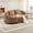 Coffee, variant on Round Chenille Sofa with 2 Pillows, High - Density Memory Foam, Compressed Packaging, Modern Cozy Couch for Living Room Beige