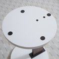 thumbnail image 5 of C-Shaped End Table, Small Side Table for Couch, Sofa Table with Wood Frame, White and Walnut, 5 of 6