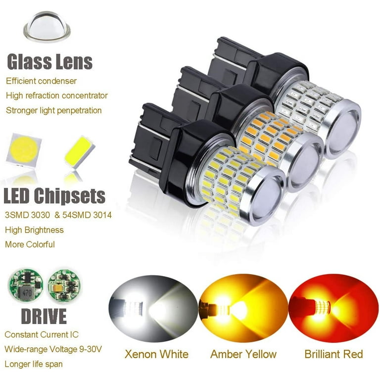 iBrightstar Newest Super Bright Low Power T20 LED Bulbs with Projector  Replacement for Back Up Reverse Lights or Tail Brake Lights, Xenon White 