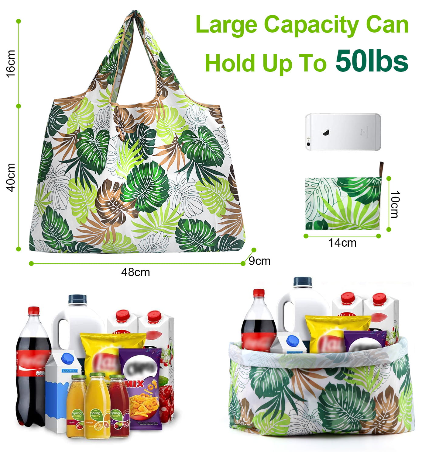 Reusable Foldable Grocery Bag - Boba Tribe