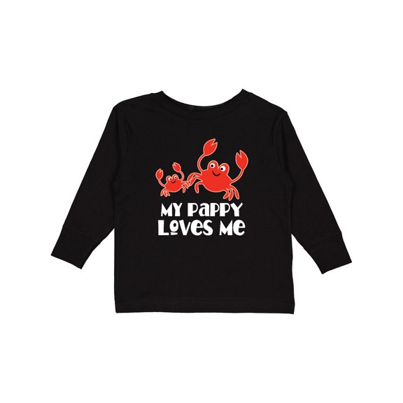 Inktastic My Pappy Loves Me Grandchild Beach Crab Boys Long Sleeve Toddler T-Shirt