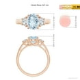 thumbnail image 3 of ANGARA Natural Three Stone Oval 1.5 ct Aquamarine and Half Moon Diamond Ring in 14K Rose Gold for Women (Size-9x7mm) | March Birthstone, Anniversary, Jewelry Gift for Women | Natural Aquamarine Ring, 3 of 7