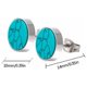 thumbnail image 4 of Pendientes de turquesa tibetana de 10 mm, pendientes de poste circulares, pendientes de piedras preciosas, pendientes hechos a mano para mujer, moda moderna, 4 of 8