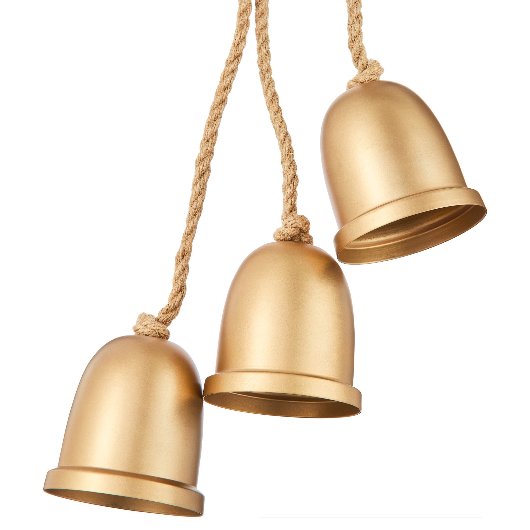 Metal Trio Bells Hanging Christmas Decoration, Gold, 22", by Holiday Time