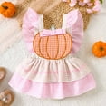 thumbnail image 2 of DHFJKG Baby Girls Bodysuits Halloween Pumpkin Plaid Printed Loose Fit Stretchy Casual Onesie Toddler Onesies Girls Button 6-12 Months, 2 of 9