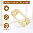 thumbnail image 4 of Uxcell 1 Set 57mm x 25.5mm Stainless Steel Deadbolt Strike Plate, Fillet Angle, Gold, 4 of 7