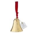 thumbnail image 2 of Metal Hanging Bell with Velvet Ribbon Christmas Decoration, Gold, 8.12", by My Texas House, 2 of 5
