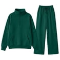 thumbnail image 7 of Women's Sweatsuits 2 Piece Outfits Lounge Sets | Cozy Airport Outfits,Casual Sweat Sets for Fall And Winter,Half Zip Pullover And Baggy Sweatpants with Pockets QURATI, 7 of 7
