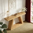 thumbnail image 3 of Fnova 55" Farmhouse Console Table, 2-Tier Storage Sofa Table, Long Wood Entryway Table for Hallway, Living Room, Easy Assembly, 3 of 18