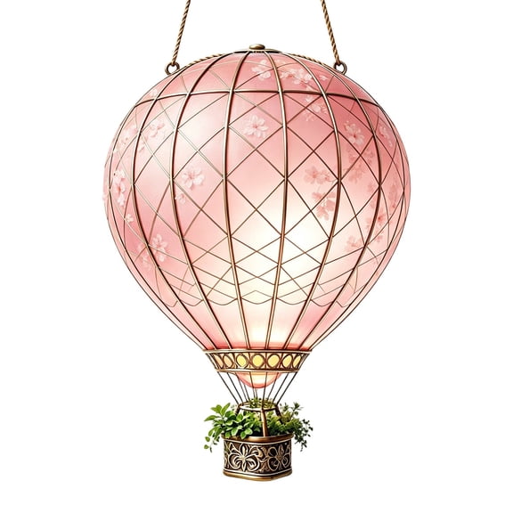 Gold Solar Balloon Ornament - Outdoor Hanging Light for Patio and Backyard
