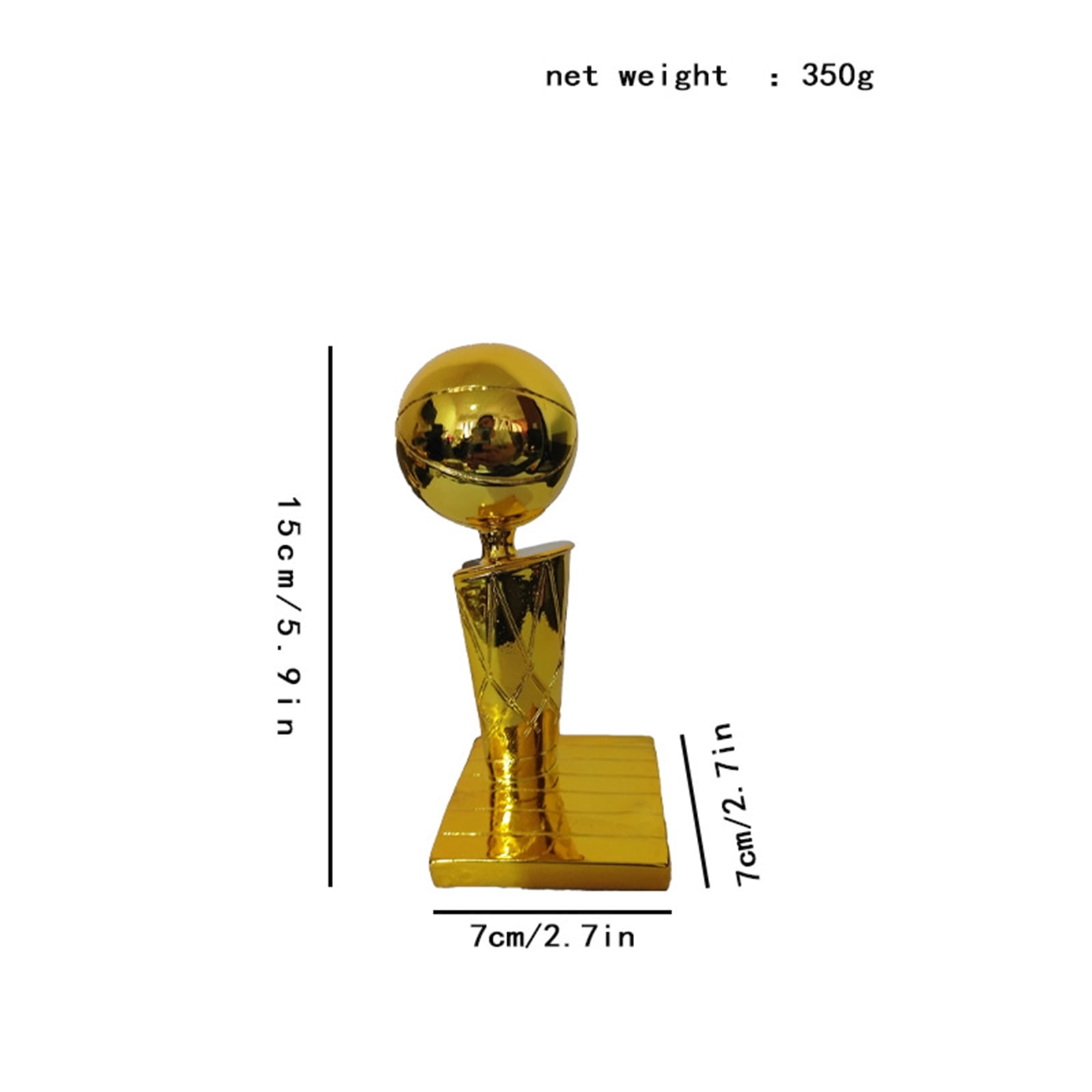 Golden State Replica Basketball Champion Larry O'Brien Trophy,  Sport Fans Hand Crafts Souvenir Award Model Cup Fans Gift,Gold