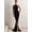 black, variant on Thin Halter Elegant Dress Women Bead Button Backless Hollow Ruched Peach Hip Cocktail Party Sexy Stretch Bodycon