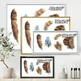 thumbnail image 4 of Designart 'Ethnic Boho Feathers In Earth Tones On White' Bohemian & Eclectic Framed Canvas Wall Art Print, 4 of 5