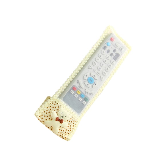 Injueey Funda para mando a distancia de TV, funda a prueba de polvo para el hogar, oso pequeño, accesorios de decoración, beige, amarillo Type2 NO2
