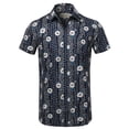 thumbnail image 1 of FashionOutfit Men's Casual Cotton Patterned Button Down Chest Pocket Short Sleeve Shirt, 1 of 1