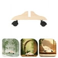 thumbnail image 3 of WEUVEB Stable and Stylish Beige Wooden Room Divider Base with Wheels 2Pcs, 3 of 9