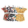 thumbnail image 1 of Newest Fashion Summer Toddler Baby Girl Clothes Off Shoulder Ruffle Sling Crop Tops Short Pants 2Pcs Outfits Clothes, 1 of 5