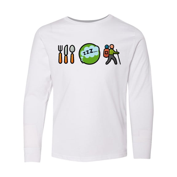 Inktastic Hiking Eat Sleep Hike Long Sleeve Youth T-Shirt