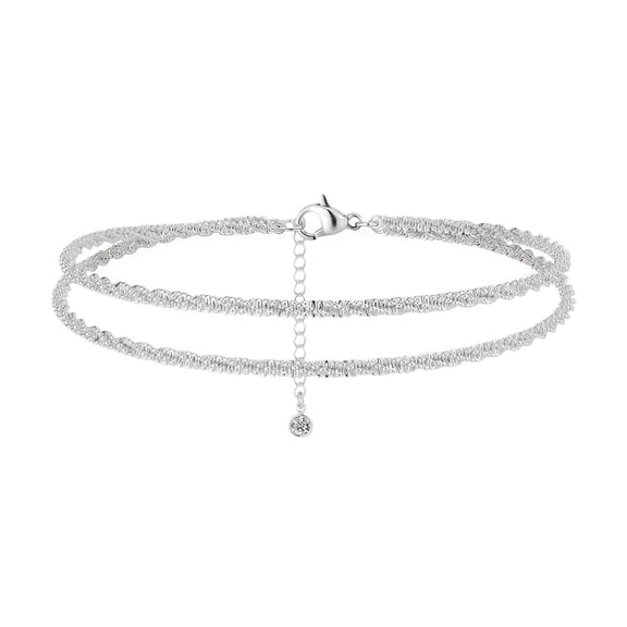 Women's Anklets, Waterproof Layered Ankle Bracelets Set - Chain with Charm, Trendy Summer Beach Jewelry Gifts for Her, Mom, Wife, Girlfriend, Mother's Day