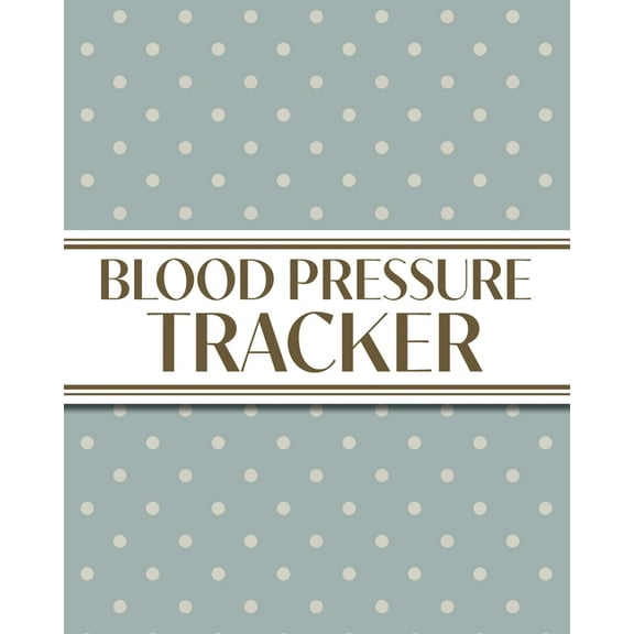 XL Large Print 1-Year Blood Pressure Tracker (Cream Polka Dots on Blue): 8"x10" 52  Extra Weeks Large Daily Bl, (Paperback)