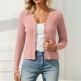 thumbnail image 2 of Women Cardigan Solid Ribbed Knitted Long Sleeve Button V Neck Slim Lightweight Outwear Coats, 2 of 4