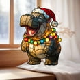 thumbnail image 4 of Jolly Santa Hippo ACRYLIC Window Suncatcher | Colorful Christmas Light Garland Ornament, Adorable Festive Animal Holiday Décor Gift Idea, 4 of 4