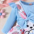 thumbnail image 6 of Gunia Girls Easter Outfit Infant Romper Dress Cute Ruffle Long Sleeve Bodysuit Jumpsuits Breathable Beautiful Dailywear, 6 of 8