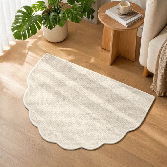 Door Mat 32" x 20", Half Circle Non Slip Washable Entry Rug, Low Profile Absorbent Doormat for Front Door, Back Door, Entryway, Kitchen β Soft Semicircle Indoor Floor Mat