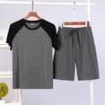 thumbnail image 2 of JTieacloth Comfy Nightwear Mens Summer Home Wear Casual Pajamas Home Set Gray, 2 of 5