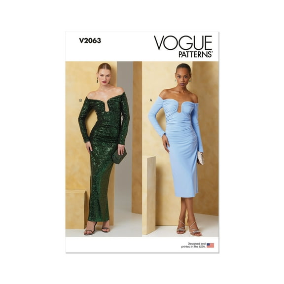 Vogue Sewing Pattern 2063 - Misses' Dress in Two Lengths, Size: Y5 (18-20-22-24-26)