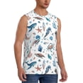 thumbnail image 2 of Fuzoiu Undersea Animals Print Men's Sleeveless T-shirt,Sleeveless Tee Shirts,Quick-Dry Athletic Tank Top for Gym, Running, Sports & Outdoor Activities-XX-Large, 2 of 7