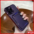 thumbnail image 2 of WUJU Plating Transparente Titular De La Tarjeta Cartera Funda Para Teléfono Compatible Para iPhone 11 12 13 14 Pro Max Silicona Suave Chapado Trasera Gao Jiahui unisex, 2 of 2