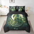 thumbnail image 3 of Feelyou Magic Green Dragon Twin Bedding Sets 7-Piece for Boys, Mystic Western Animal Bedding Comforter Set, Jungle Flower Floral Reversible Sheet Sets, Luxury Bedroom Decor, 3 of 8