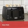 thumbnail image 4 of BLACK+DECKER 4-Slice Toaster, TR1410BD, Extra-Wide, 7 Shade Settings, Crumb Trays, Gloss Black, 4 of 5