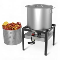 GasOne Seafood Boil Kit with Propane Burner, Propane Regulator, 80Qt Pot with Basket – Heavy Duty