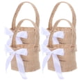 thumbnail image 4 of 4pcs hermosa fiesta de bodas exquisita bolsa encantadora caja de almacenamiento de dulces bolsa cesta de flores de lino (GFT-248-BR1）, 4 of 5