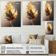 thumbnail image 4 of Designart Gold Abstract Leaves II Canvas Wall Art, 4 of 5